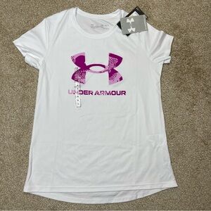 NEW Girls Under Armour Loose Fit HeatGear Short-Sleeve Athletic Shirt Size Med